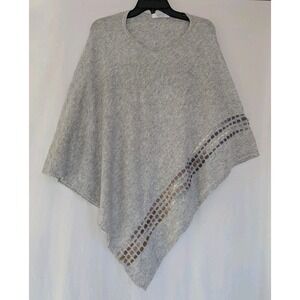 Exclusive Cashmere Cape Womens One Size Gray Sweater  Made in Nepal